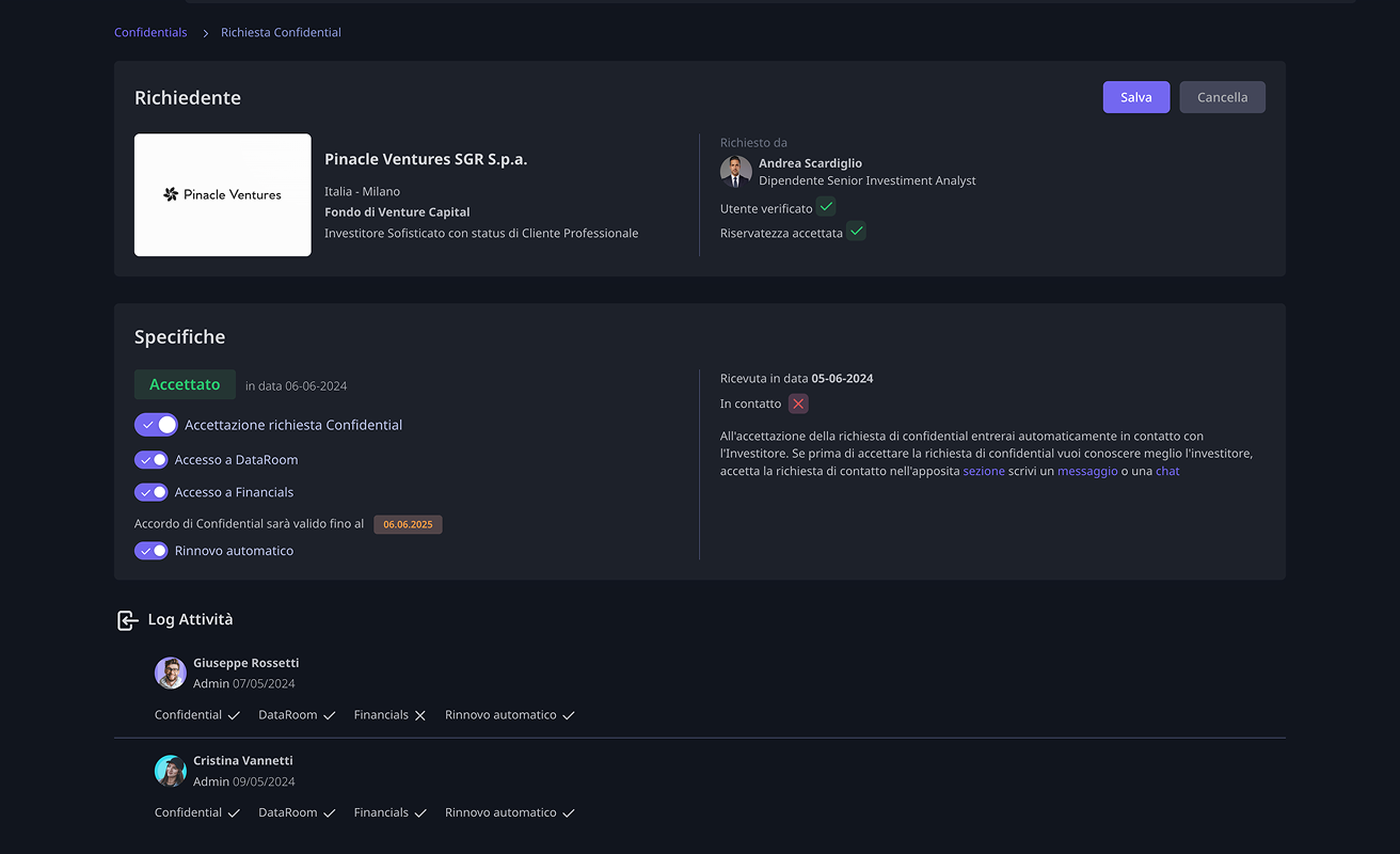 Gestione Accordi di Riservatezza